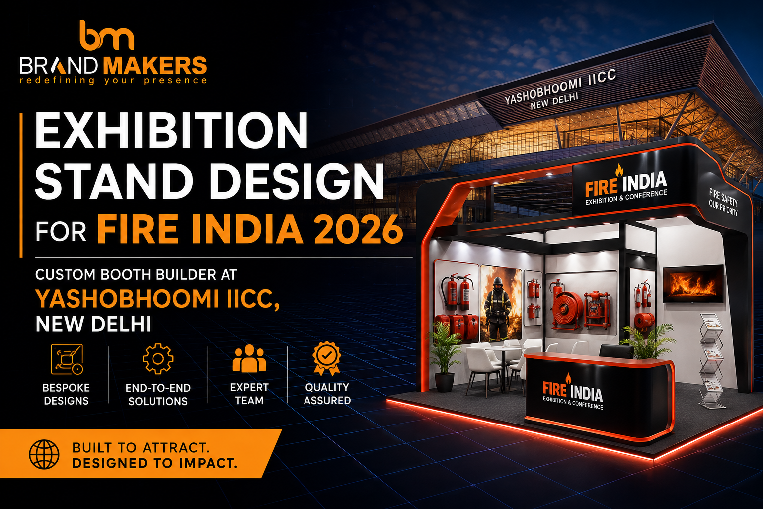 Exhibition Stand Design for Fire India 2026 | Custom Booth Builder at Yashobhoomi IICC, New Delhi